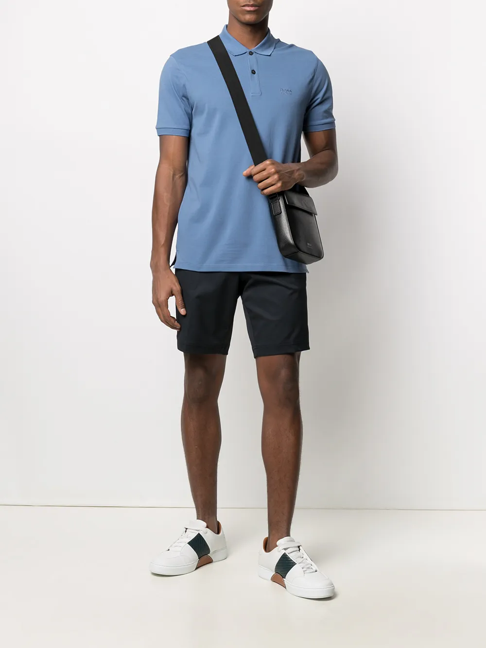 фото Boss рубашка поло с вышитым логотипом