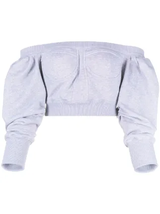 Philosophy Di Lorenzo Serafini Cropped off shoulder Sweatshirt