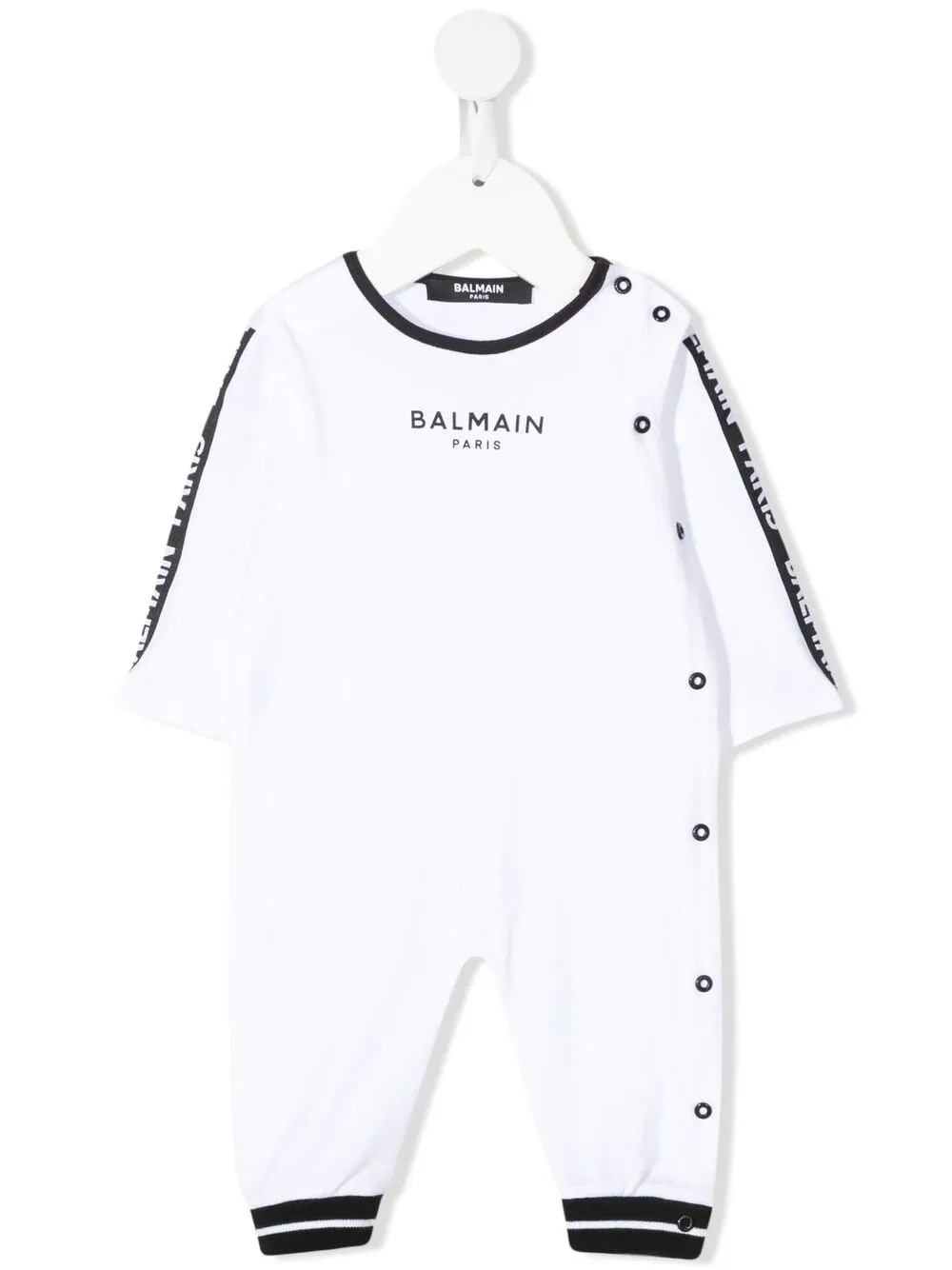 Balmain Babies' Logo Print Panel Pyjama In White