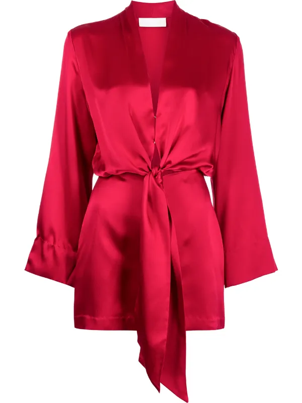 michelle mason red silk dress