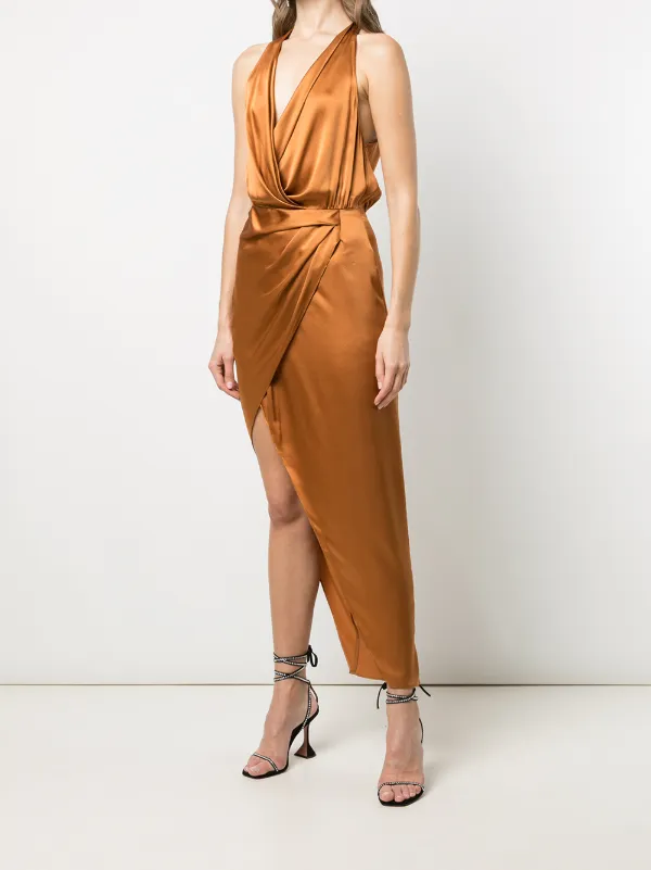 michelle mason orange dress