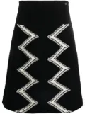 CHANEL Pre-Owned 2016-2017 intarsia knit A-line skirt - Black