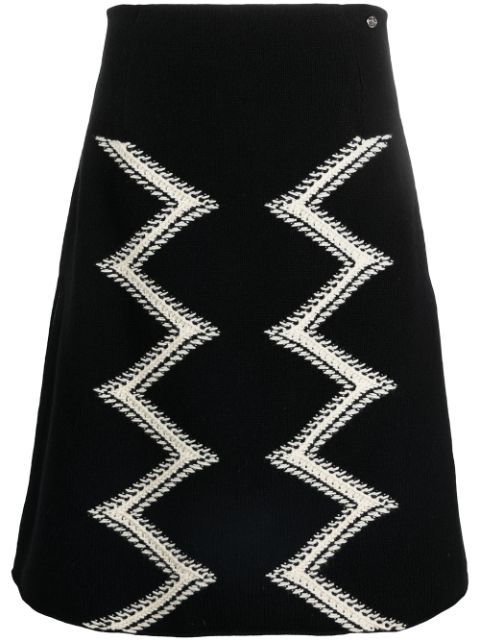 CHANEL 2016-2017 intarsia knit A-line skirt Women