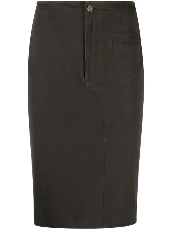 Fendi white outlet pencil skirt