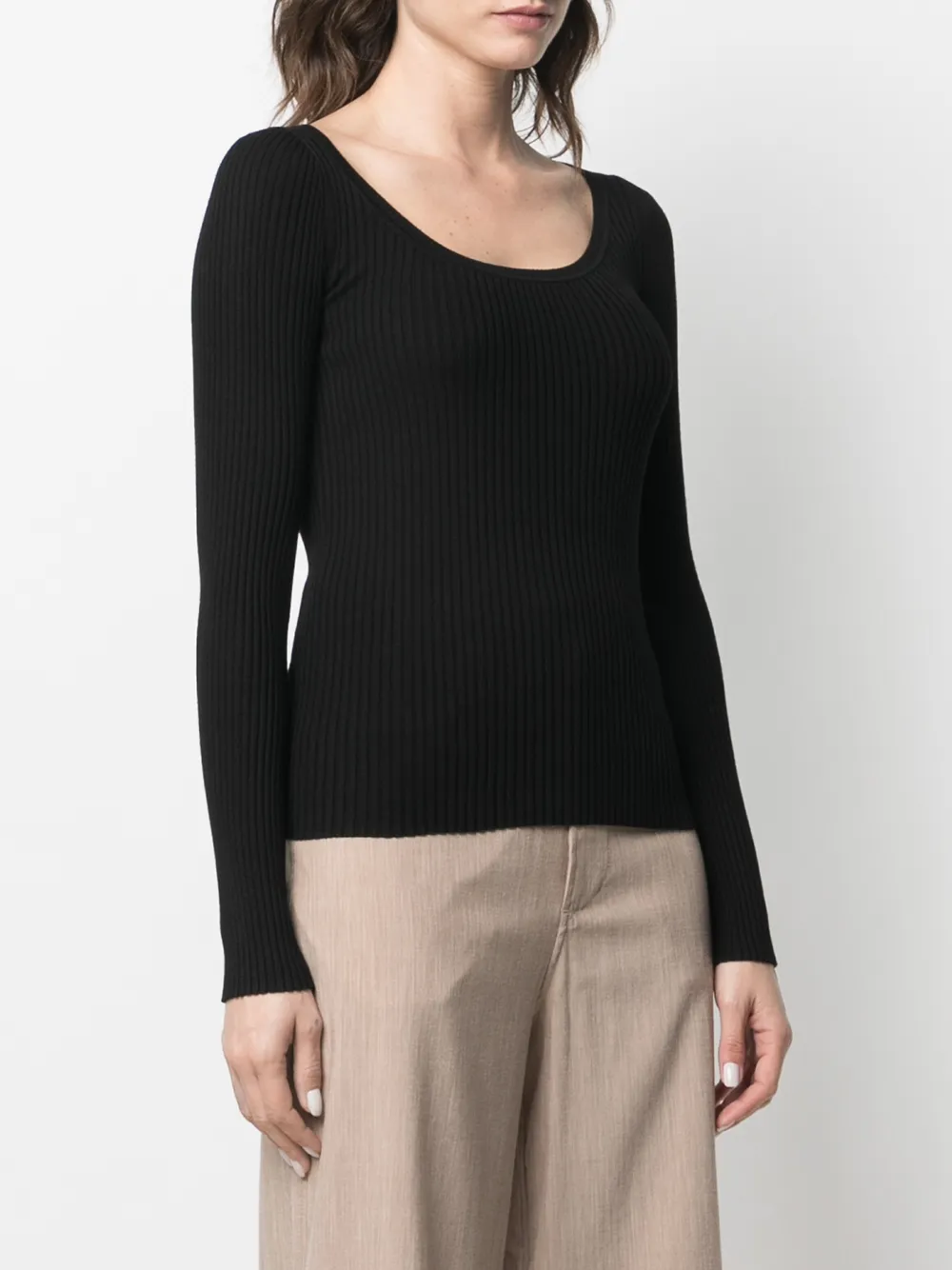 Sportmax Ribgebreide trui Zwart