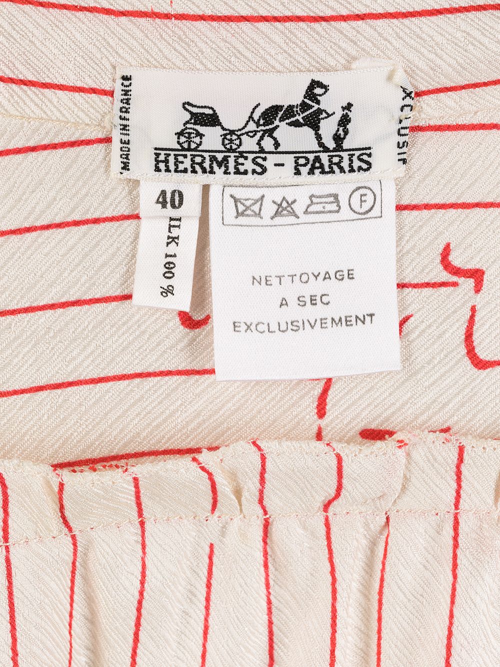 Hermes striped pussybow blouse Women