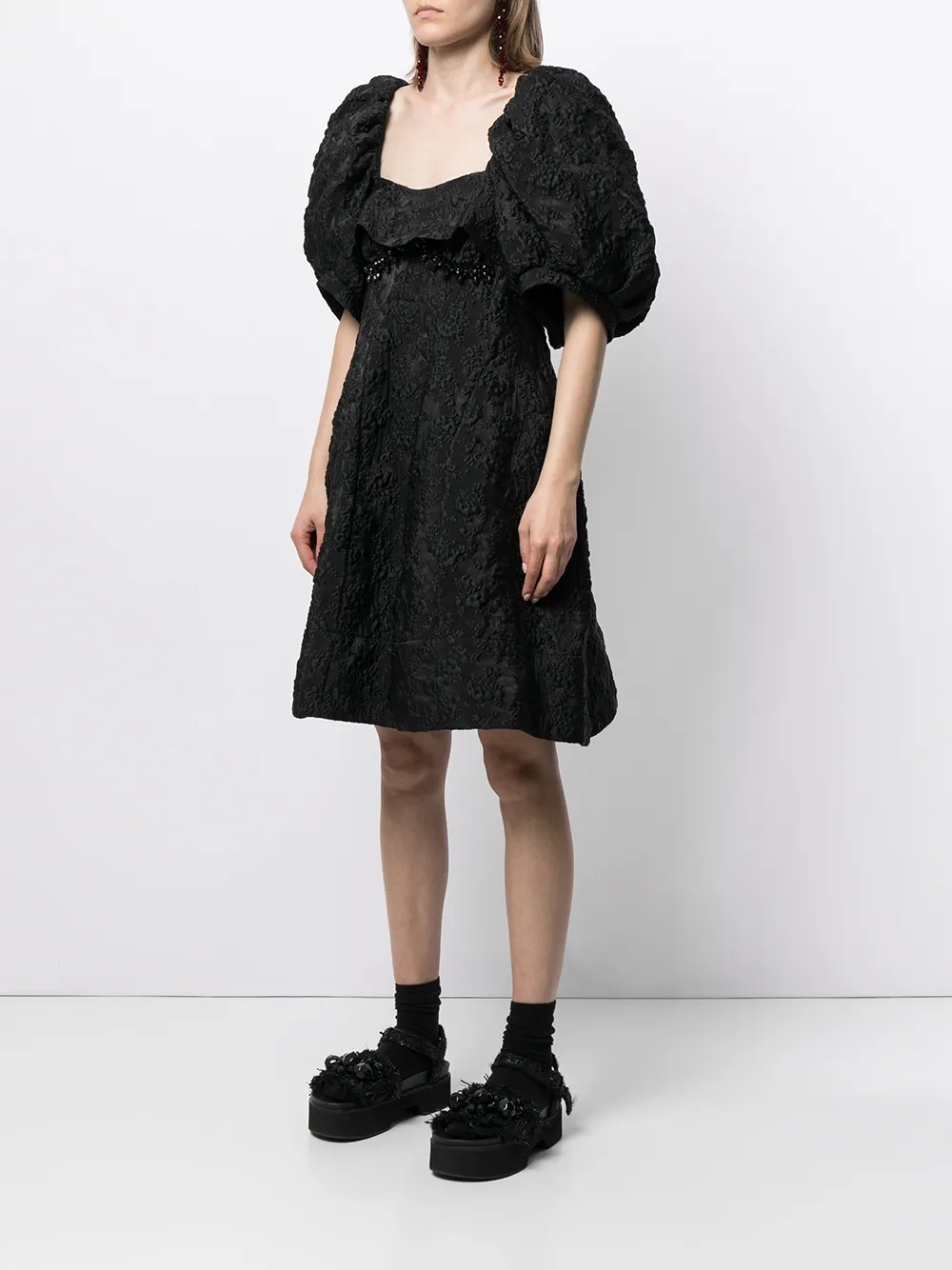 фото Simone rocha жаккардовое платье с пышными рукавами