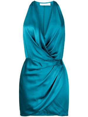 Michelle mason off clearance shoulder cowl mini dress