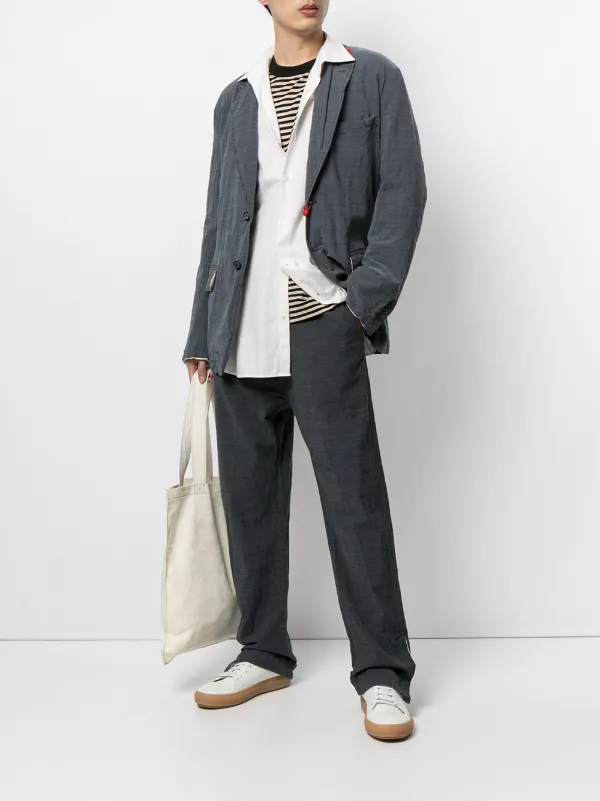 Maison Mihara Yasuhiro logo-patch single-breasted Blazer - Farfetch