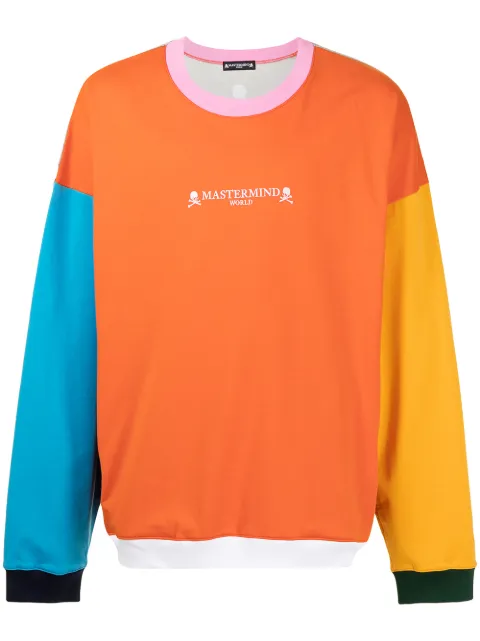 Mastermind World colour-block logo-print sweatshirt