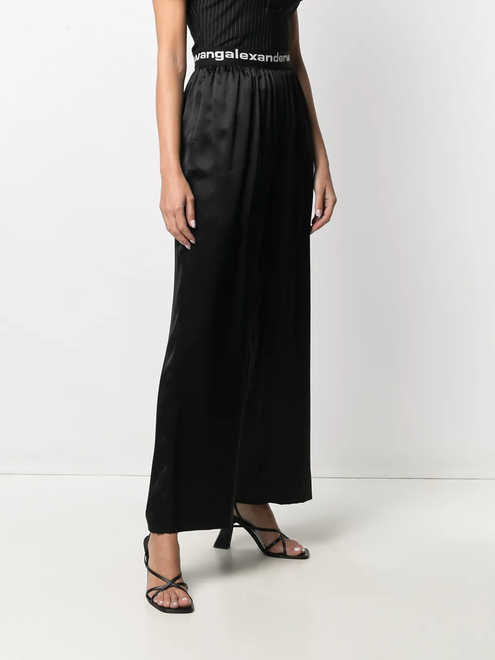 фото Alexanderwang.t high-rise wide-leg silk trousers