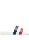 Moncler RWB stripe slides - White