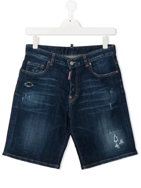Dsquared2 Kids شورت جينز بتصميم ممزق