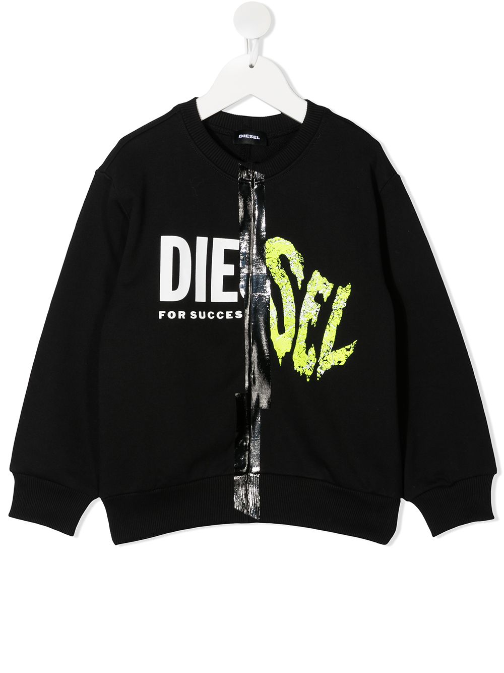 

Diesel Kids suéter con efecto envejecido - Negro