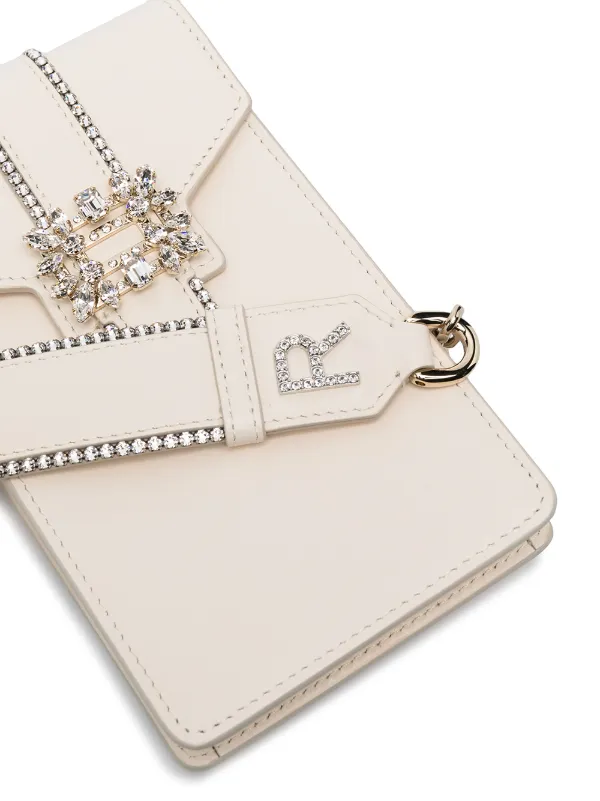 Roger Vivier Miss Vivier Pocket Phone Holder | Neutrals