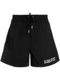 DSQUARED2 Icon metallic-logo drawstring swim shorts - Black