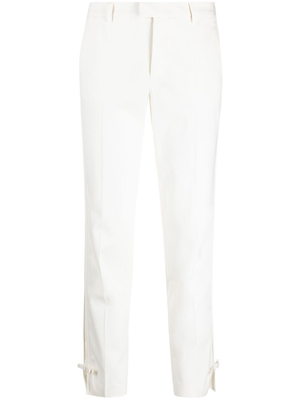 Red Valentino Bow-embellished Cropped Trousers In Neutrals