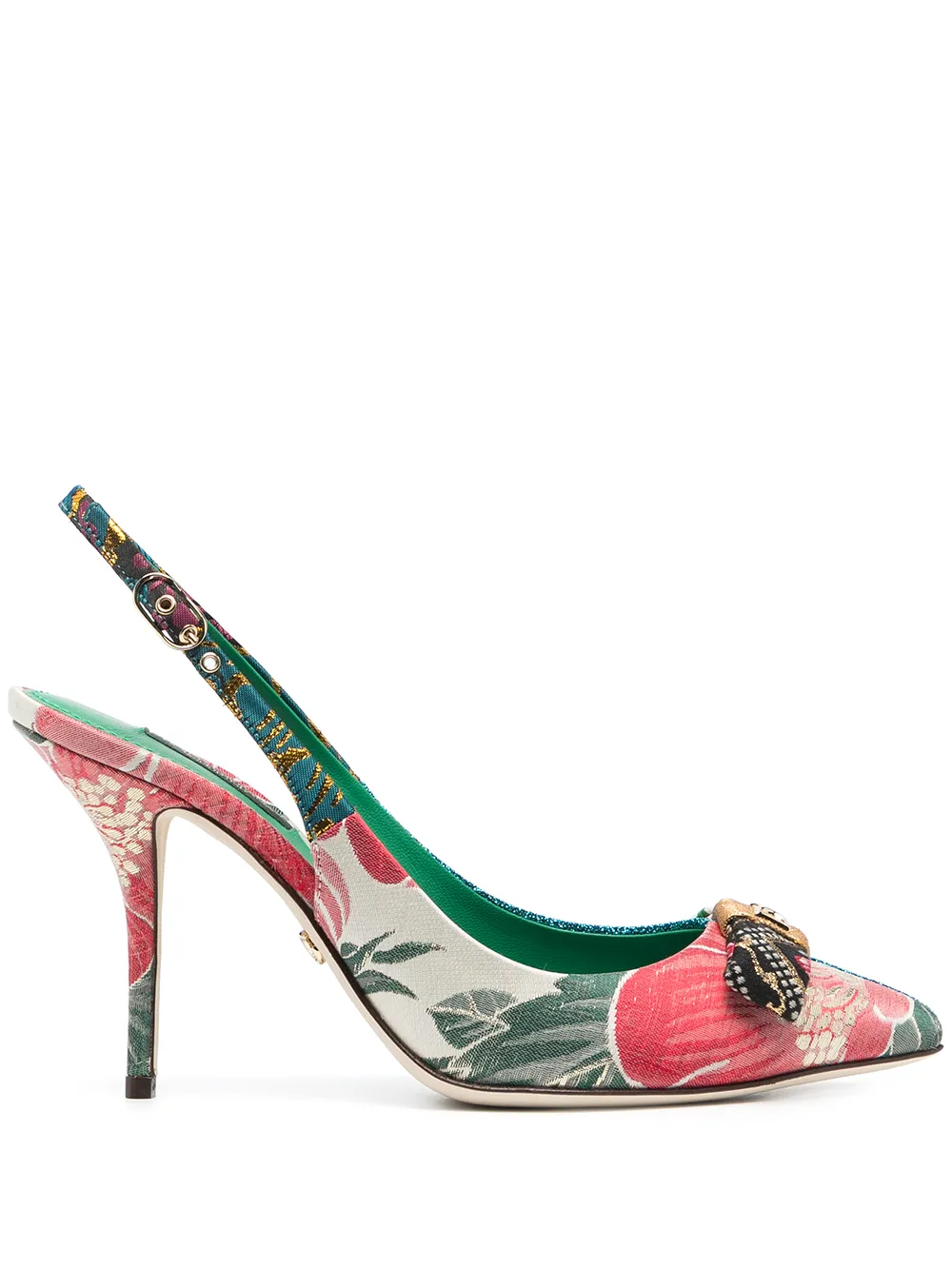 Dolce & Gabbana Floral Glitter Pumps - Farfetch