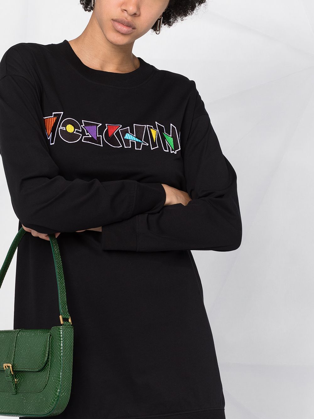 фото Moschino платье с вышитым логотипом