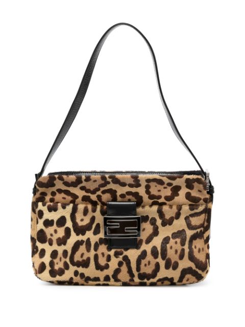 fluffy leopard print shoulder bag