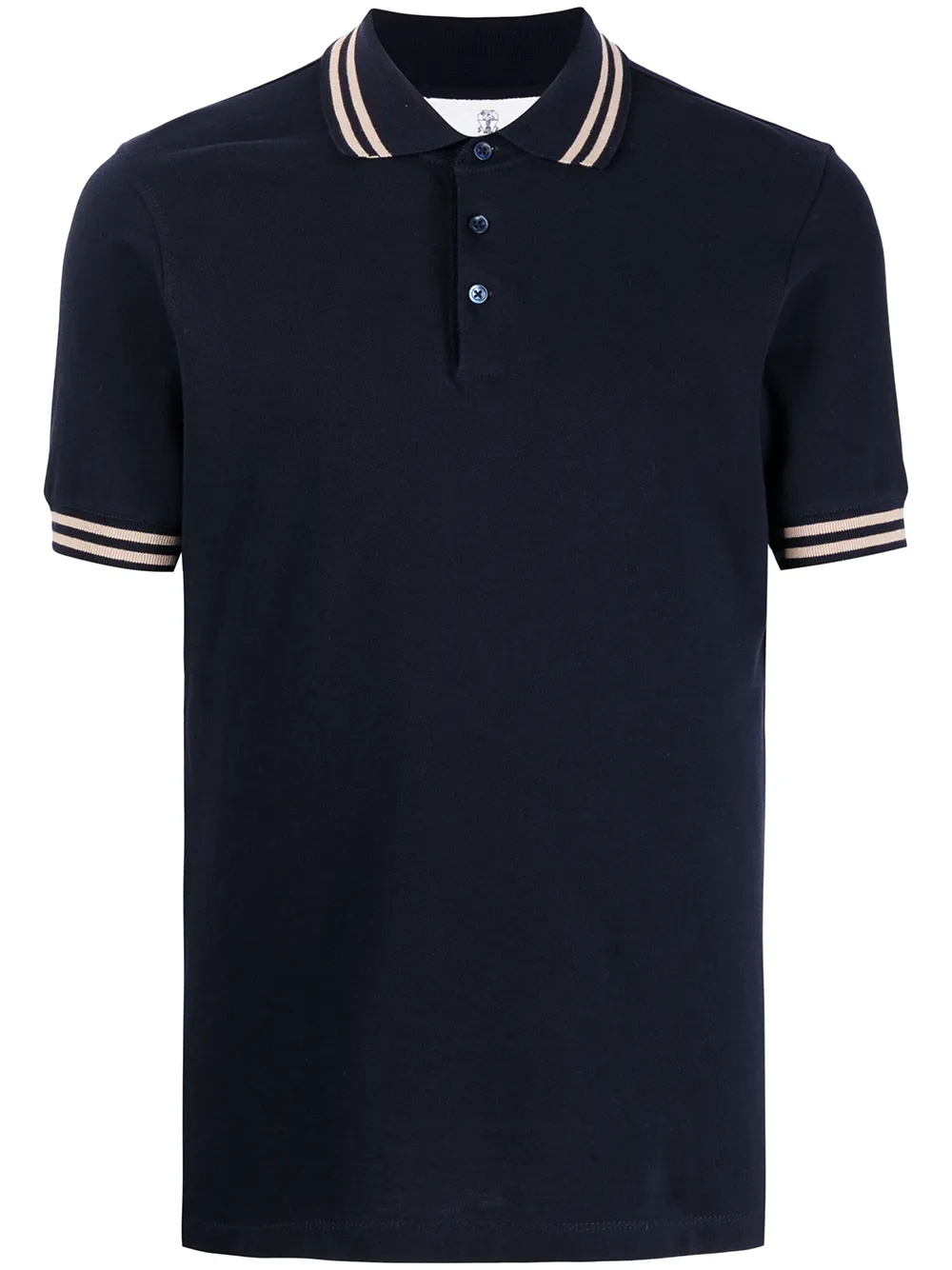 

Brunello Cucinelli playera tipo polo con rayas en contraste - Azul