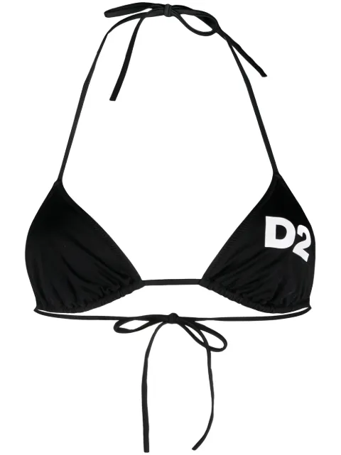 Dsquared2 توب بيكيني D2 بقالب مثلث
