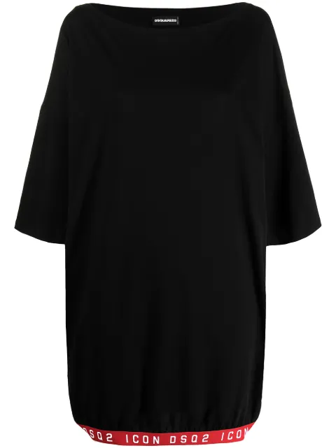 DSQUARED2 vestido estilo playera con ribete del logo