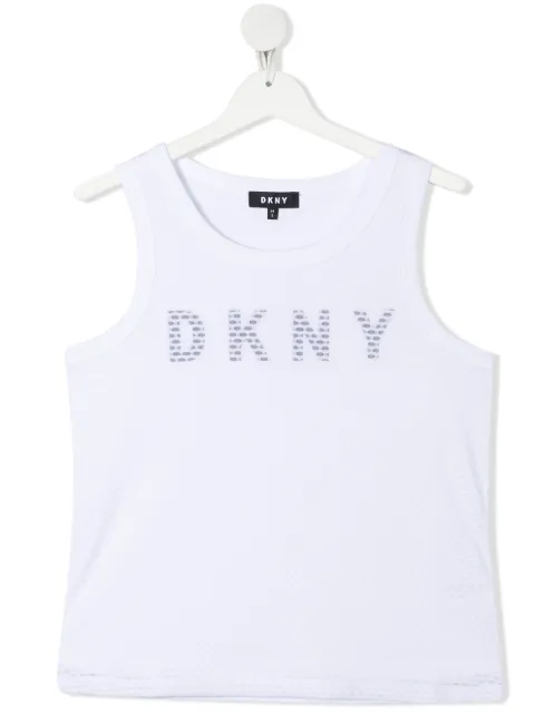 Dkny Kids تانك توب بطبعة شعار الماركة