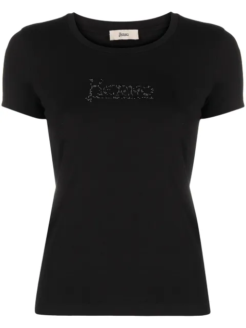 Herno t-shirt à logo clouté
