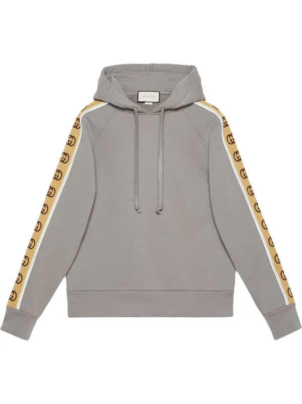 Shop Gucci logo-tape hoodie with 