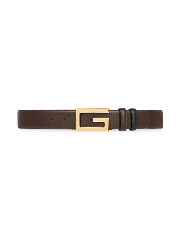 Gucci Reversible Belt with Square G Buckle, Size Gucci 100, Black, Leather