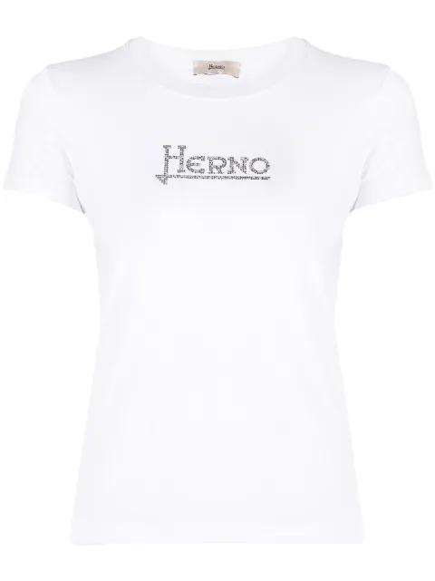 Herno t-shirt à logo clouté