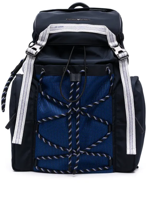 Emporio Armani Mochila color block com cordão de ajuste