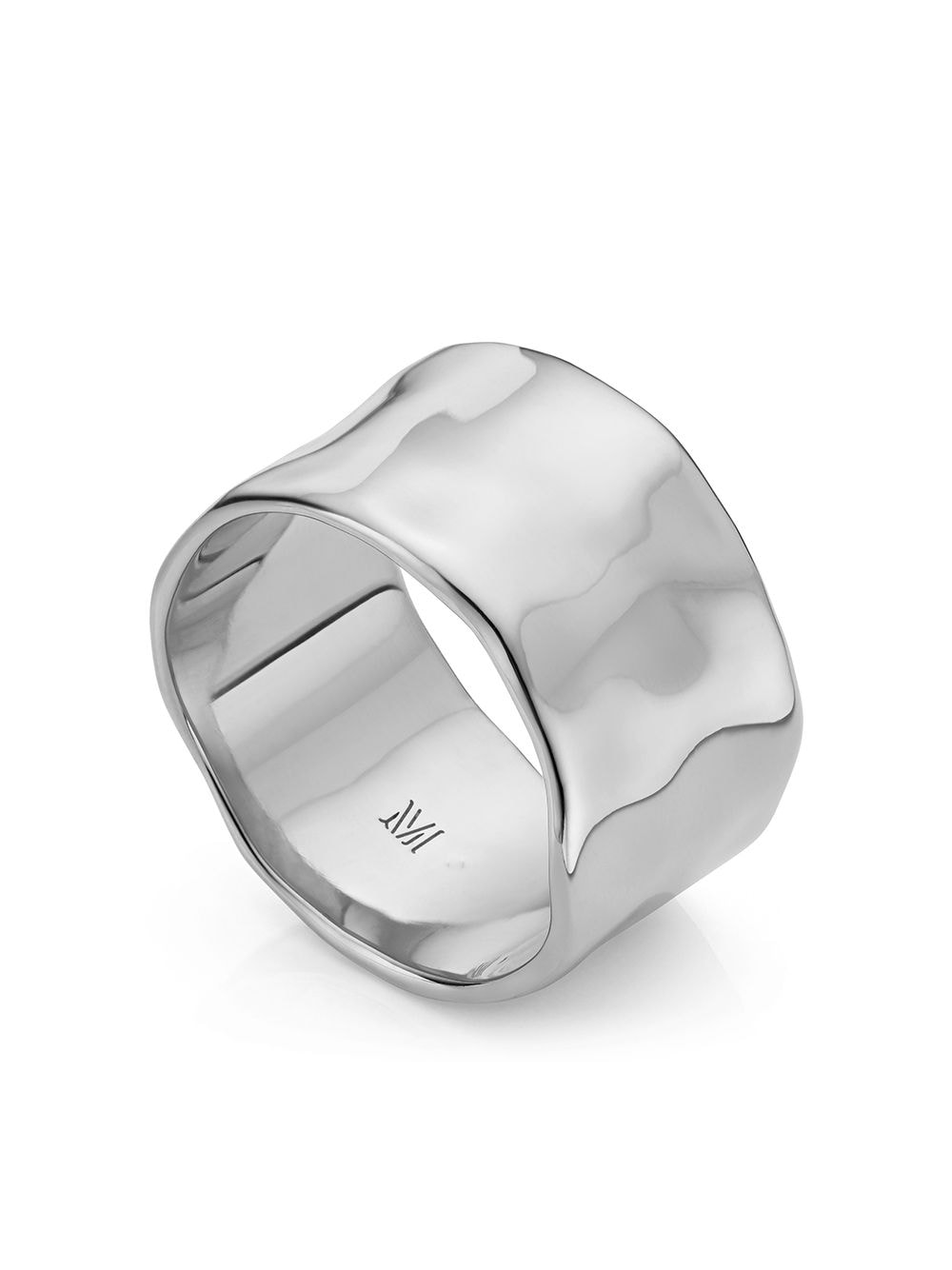 Shop Monica Vinader Siren Muse Wide Ring In Silver
