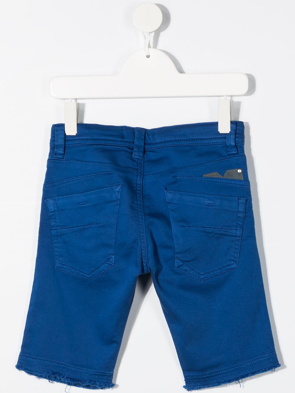 Shop Diesel Mid-rise Raw-cut Shorts In Blue