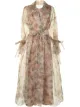 Image 1 of SHATHA ESSA abstract floral-print organza trench coat