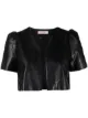 Image 1 of TWINSET faux leather crop jacket