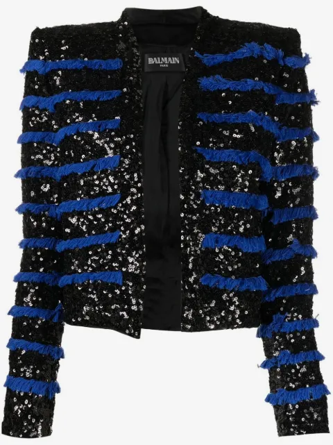 Balmain fringed sequinned jacket