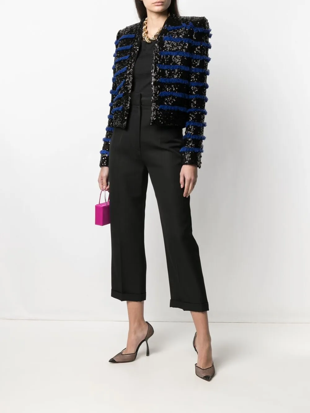 Balmain fringed sequinned jacket | Fitted Jackets | Image 2