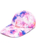 MSGM painted effect floral print cap - Pink