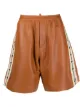 Image 1 of Dsquared2 logo tape leather shorts