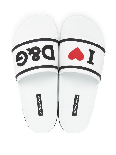 dolce and gabbana white slides