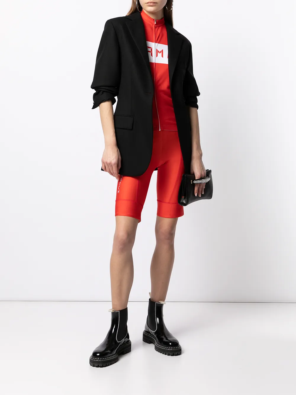 Shop David Koma Game Match Cycling Top In Red