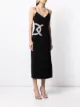 David Koma crystal-embellished logo midi dress