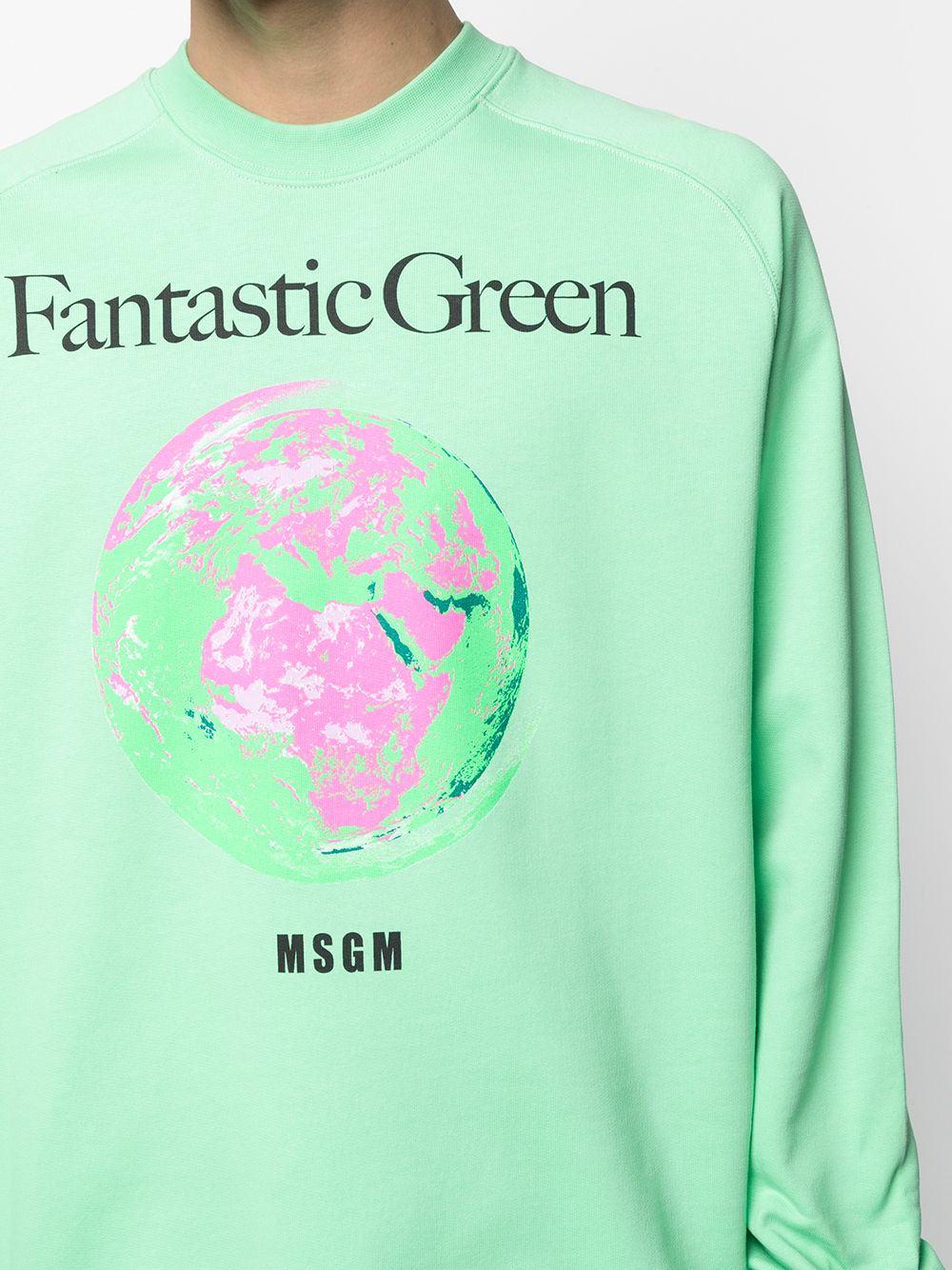 фото Msgm толстовка fantastic green с графичным принтом