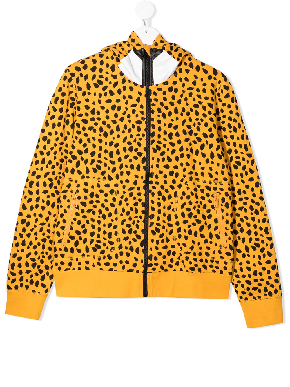Stella Mccartney Teen Leopard Print Hoodie In Yellow