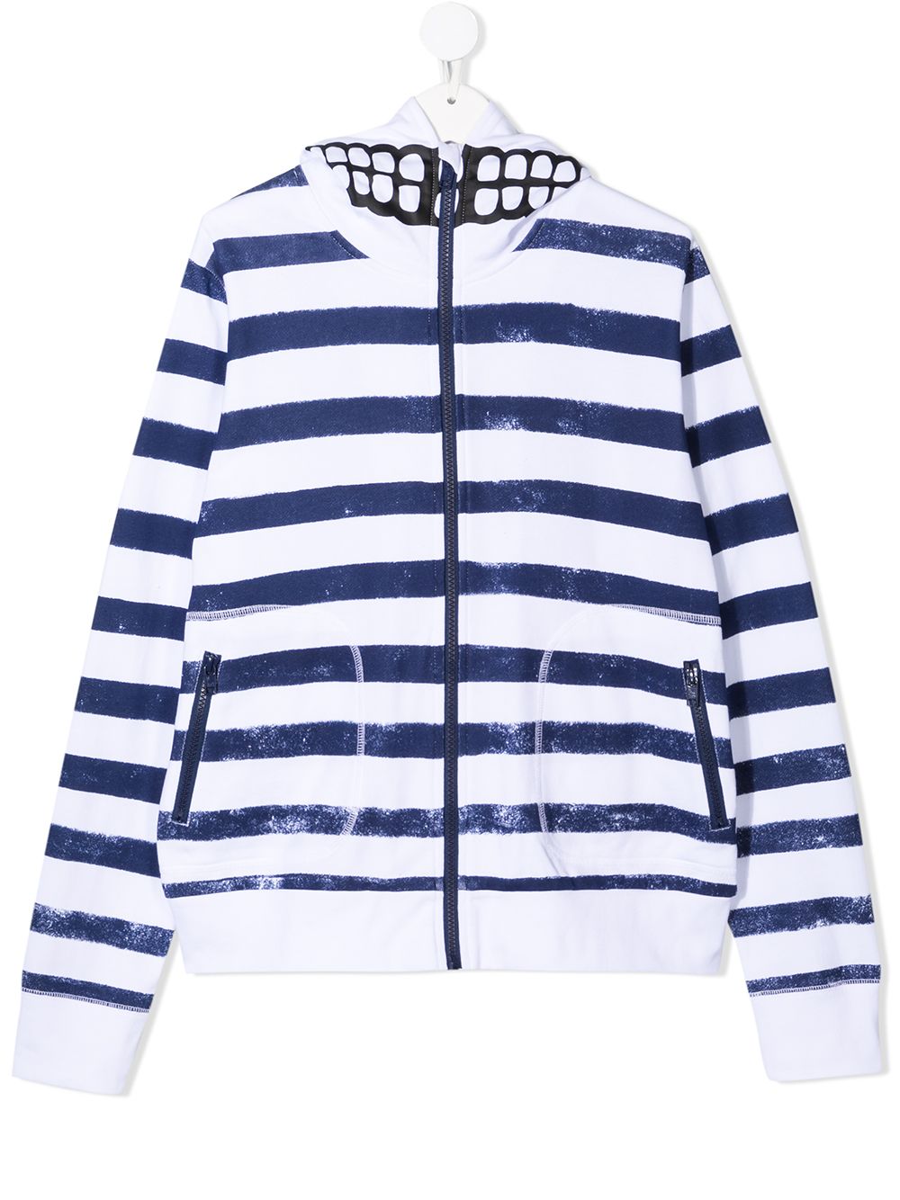 Stella Mccartney Teen Pirate Striped Zip Hoodie In White