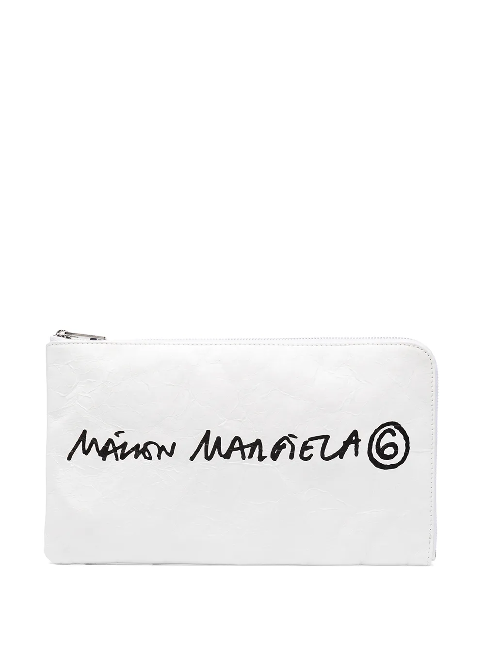 

MM6 Maison Margiela bolsa de mano con logo estampado - Blanco