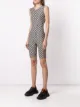 Marine Serre Half Moon Lozenge sleeveless playsuit