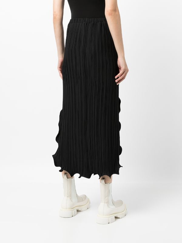 fluted midi skirt